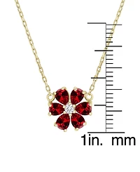 Macy's 2-Piece Garnet (3.93 ct. t.w.) & Amethyst (3.90 Flower Earring and Necklace Set
