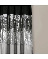 Lush Decor Night Sky Window Curtain Panel, Single 42"W x 84"L Black & Gray - Sequin Backdrop Curtain