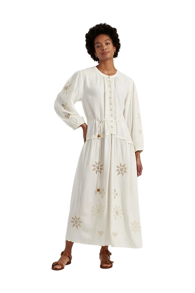 Chinti & Parker Women's Sienna Linen-Blend Broderie Dress