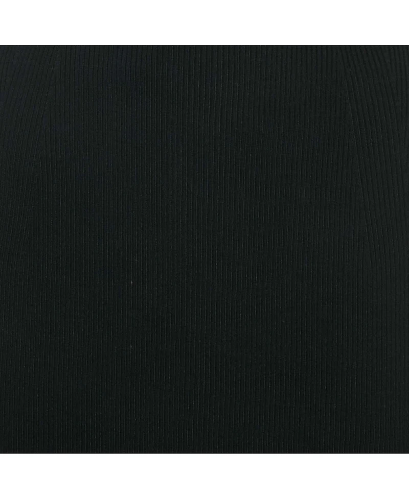 Pre-Owned Alexander Mcqueen Women's Black Rib Knit Off Shoulder Ruffled Mini Dress