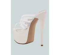 Womens Shots Up Ultra High Heel Clear Straps Sandals