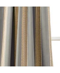Lush Decor Julia Stripe Light Filtering Window Curtain Panels Pair 52"W x 95"L Gray - Striped Curtains for Bedroom