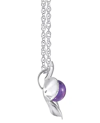 Macy's Cape Amethyst (5/8 ct. t.w.) Hibiscus Flower Pendant Necklace 10k White Gold (Also Available Multi-Stones)