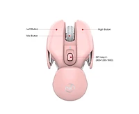 Risokeys 2.4G Wireless Rechargeable Mouse, 3-Speed Dpi 800-1600, Silent Click, Fun Futuristic Design, Ergonomic for Pc, Laptop, Mac, Home & Office