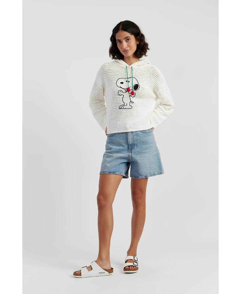 Chinti & Parker Women's Cotton Snoopy Crochet Hoodie