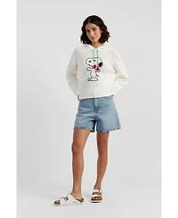 Chinti & Parker Women's Cotton Snoopy Crochet Hoodie