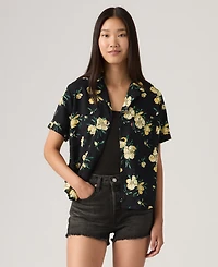 Levi's Women's Printed Short-Sleeve Camp Shirt