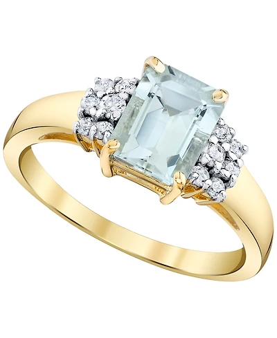 Macy's Aquamarine (1-5/8 ct. t.w.) & Diamond (1/5 ct. t.w.) Ring in 14k Yellow Gold