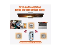 Risokeys Transparent Tri Mode Wireless Mouse Rechargeable Silent 800 1200 1600 Dpi Office Mouse