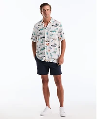 Original Penguin Men's Car Print Camp Collar Shirt