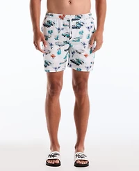 Original Penguin Men's Car Print 7" Swim Trunks