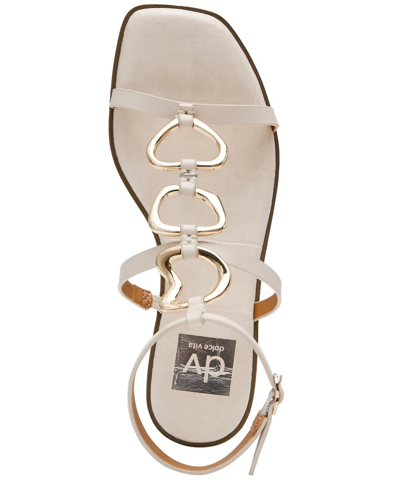 Dv Dolce Vita Women's Macin Embellished Gladiator Flat Sandals