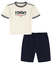 Tommy Hilfiger Boys' 2T-7 Crewneck T-Shirt and Shorts, 2-Piece Set