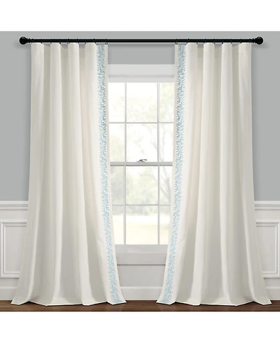 Lush Decor Modern Luxury Embroidered Border Window Curtain Panel Single