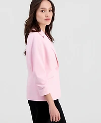 Anne Klein Essentials Petite Scrunch-Sleeve Blazer