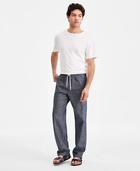 Sun + Stone Men's Linen Blend Straight Leg Pants, Macy's Exclusive