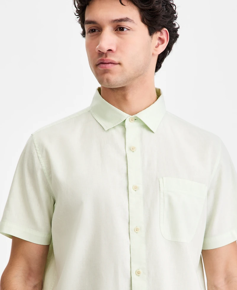 Sun + Stone Men's Garment Dyed Linen Blend Hero Shirt, Macy's Exclusive