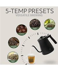 Willow Kitchen Digital Gooseneck Kettle with 5 Temperature Presets - Precision Heating Pouring for Perfect Brews