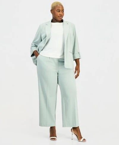 Anne Klein Essentials Notch Collar Kissing Front Blazer Pull On High Rise Pant