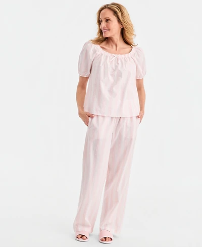 Women's Mother's Day Woven Stripe Pj Set, Created for Macy's