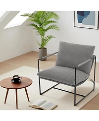 gaomon Modern Plush Sling Accent Chair, Shredded Foam Upholstery & Sturdy Metal Frame