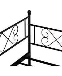 gaomon Twin Daybed with Trundle, Heavy-Duty Metal Slats, Upholstered Headboard, Space-Saving