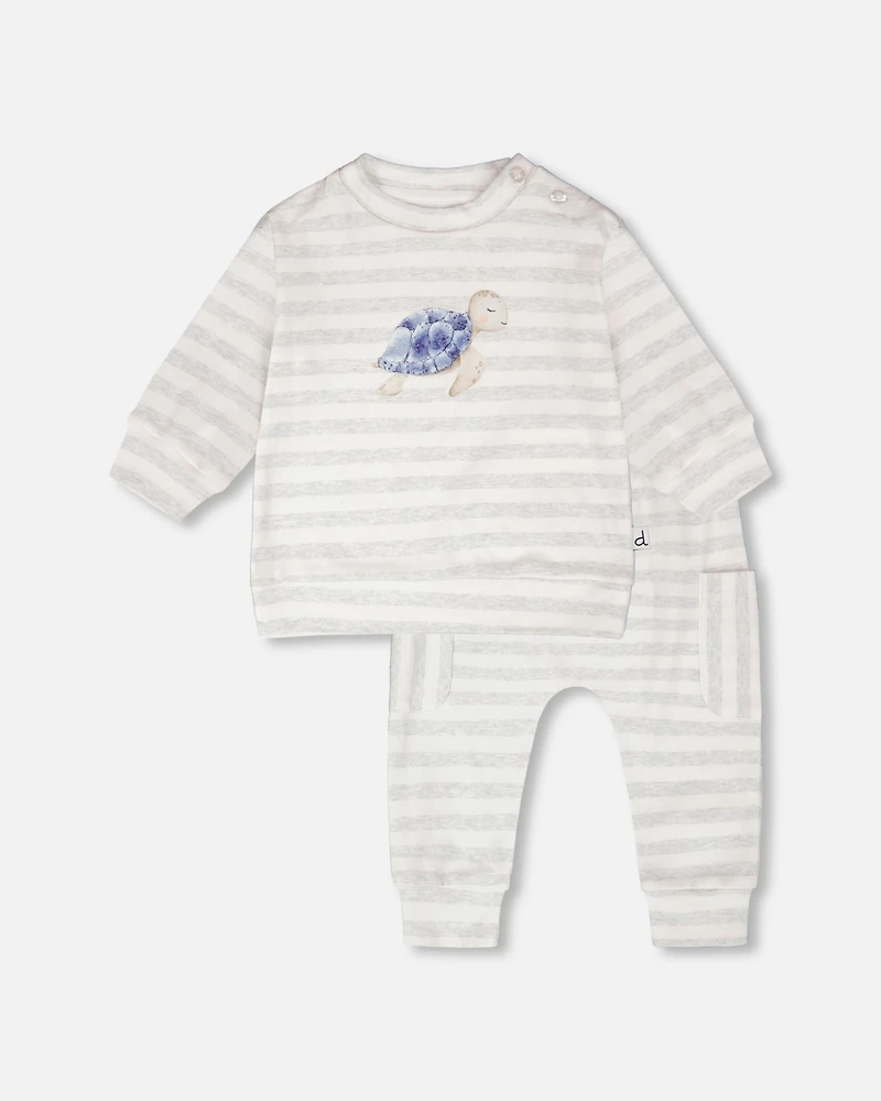 Deux par Baby Boys Soft Jersey Sweater and Pants Set