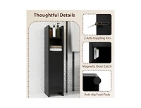 Slickblue Narrow Bathroom Corner Storage Cabinet with Adjustable Shelf