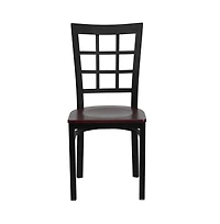 Emma+Oliver 2 Pack Window Back Metal Restaurant Chair
