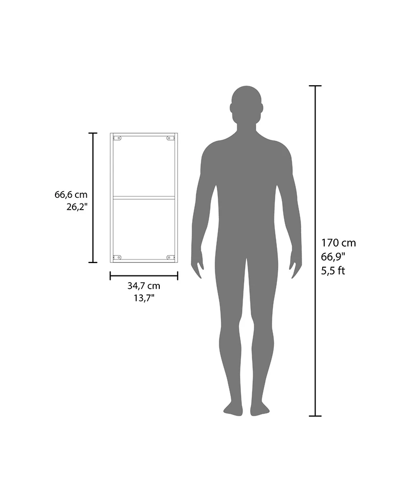 Fm Furniture Wall-Mounted Bathroom Cabinet with Hidden Storage and Open Compartment