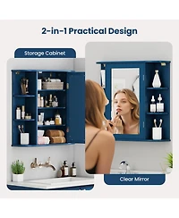 Volenca Wall-Mounted Bathroom Mirror Cabinet with Storage Shelves