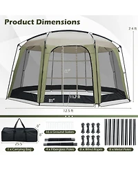 Mecale Netted Canopy Tent for 6-8 People with Zippered Door, Outdoor Screen Shelter