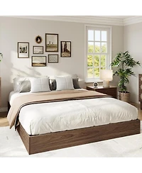 gaomon California King Platform Bed Frame, Wooden Slat Support, No Box Spring Needed, Easy Assembly