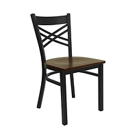 Emma+Oliver 2 Pack "X" Back Restaurant Chair