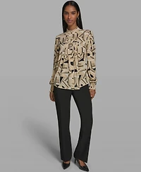 Karl Lagerfeld Paris Women's Mock Neck Top