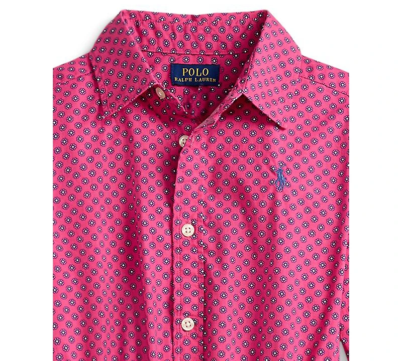 Polo Ralph Lauren Girls' 7-16 Floral Long-Sleeve Shirt Dress