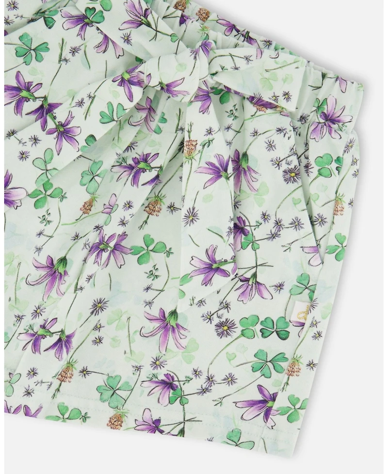 Deux par Baby Girl Jersey Shorts Printed Flowers