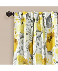 Lush Decor Poppy Garden Room Darkening Curtain Panels Pair, 52"×84" Floral Curtains
