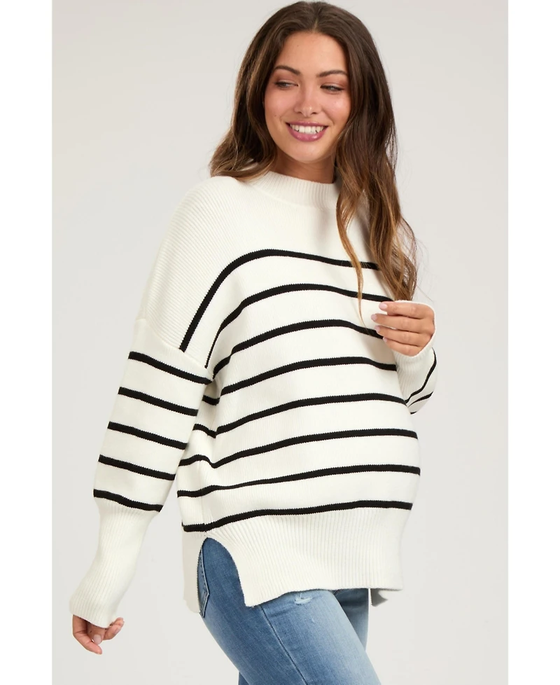 Pinkblush Maternity Striped Drop Shoulder Sweater