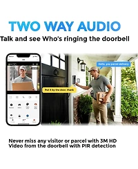 Contixo Xodo VD2 Smart Wi-Fi Wireless Video Doorbell with 2K Qhd Camera and Chime