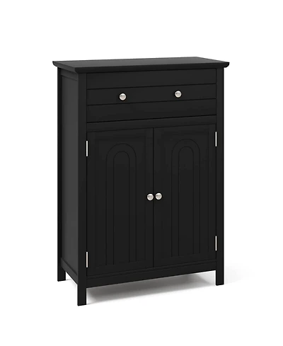 Volenca 2-Door Freestanding Bathroom Cabinet with Drawer and Adjustable Shelf