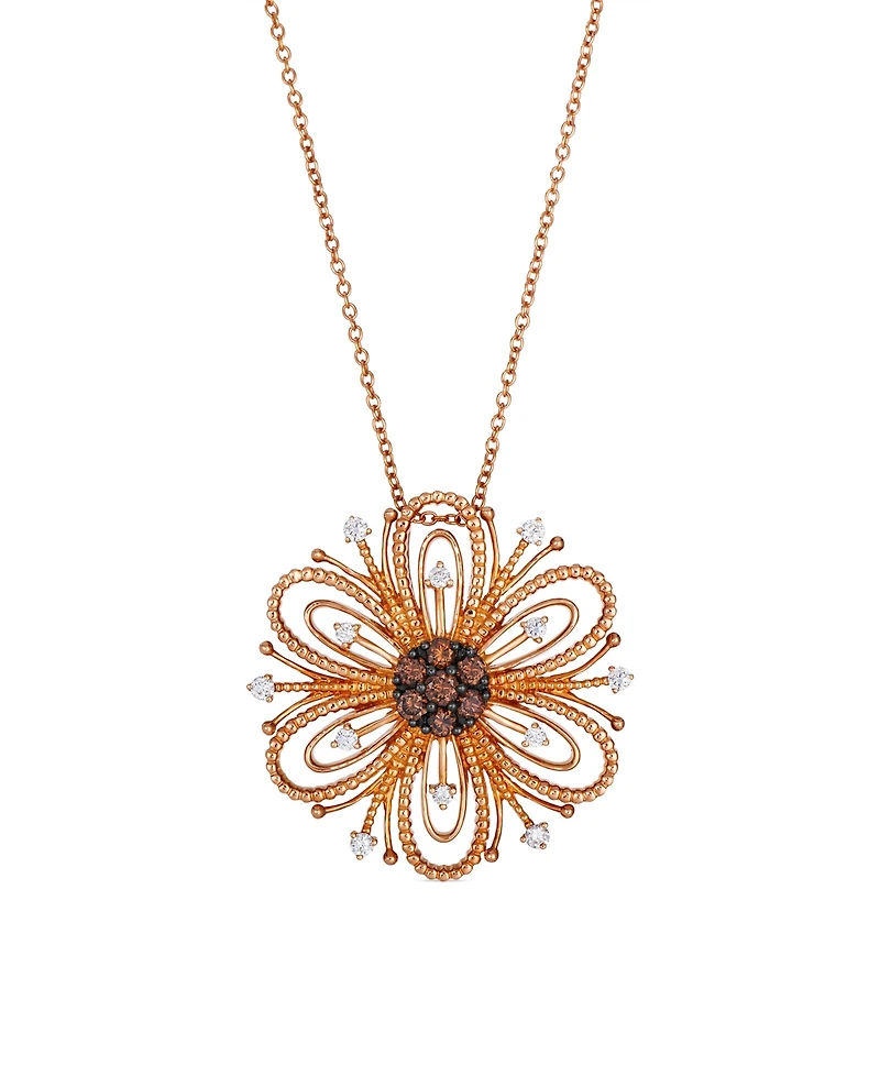 Le Vian Chocolate & Vanilla Diamonds (0.50 ct. t.w.) Pendant Necklace in 14k Strawberry Gold