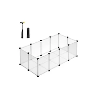 Cozito Modern Indoor Dog Kennel up to 70 lb, Modular Plastic Enclosure with Floor Panels, Easy Assembly