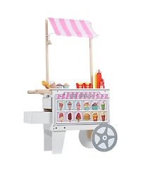 Sugift Ice Cream Cart with Flipping Menus, Freezer & Scanner