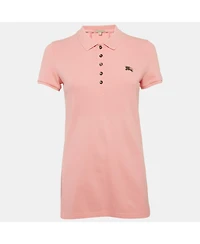 Pre-Owned Burberry Women's Brit Pink Cotton Pique Polo T-Shirt