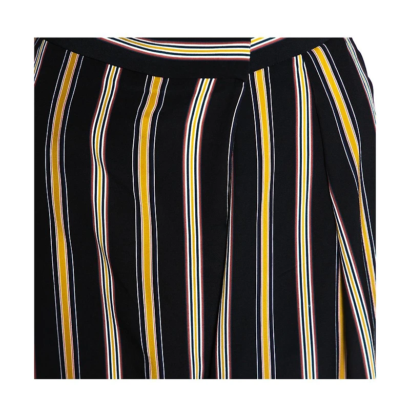 Pre-Owned Chloe Women's Multicolor Silk Rough Striped Cropped Trousers