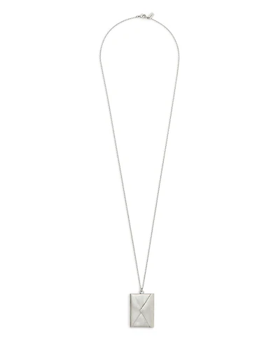 Coach Antique Silver Runway Envelope Pendant Necklace