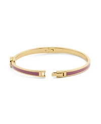 Coach Purple Signature Tea Rose Enamel Bangle Boxed Bracelet