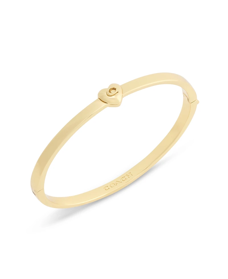 Coach Chalk Signature C Heart Enamel Bangle Bracelet