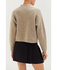 Crescent Women's Dionne Ribbed Knit Sweater Cardigan